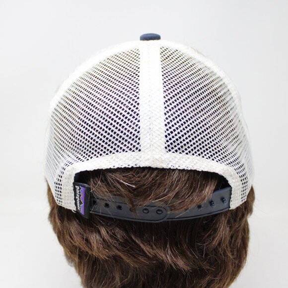 Patagonia Trucker Hat Womens Blue & White Adjustable Mesh Back Patch Logo Cap - Picture 6 of 10